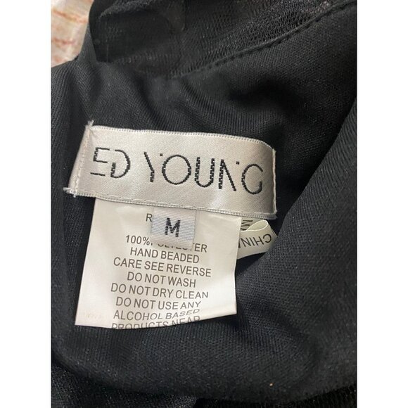 Vintage Ed Women's Young Hand Beaded Classic Black Dress - Medium - Picture 11 of 12